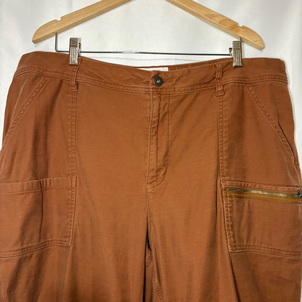 REI Co-op Women Rust Brown Canvas‎ Jogger Pants High Rise Utility Hiking Stretch - Picture 12 of 12